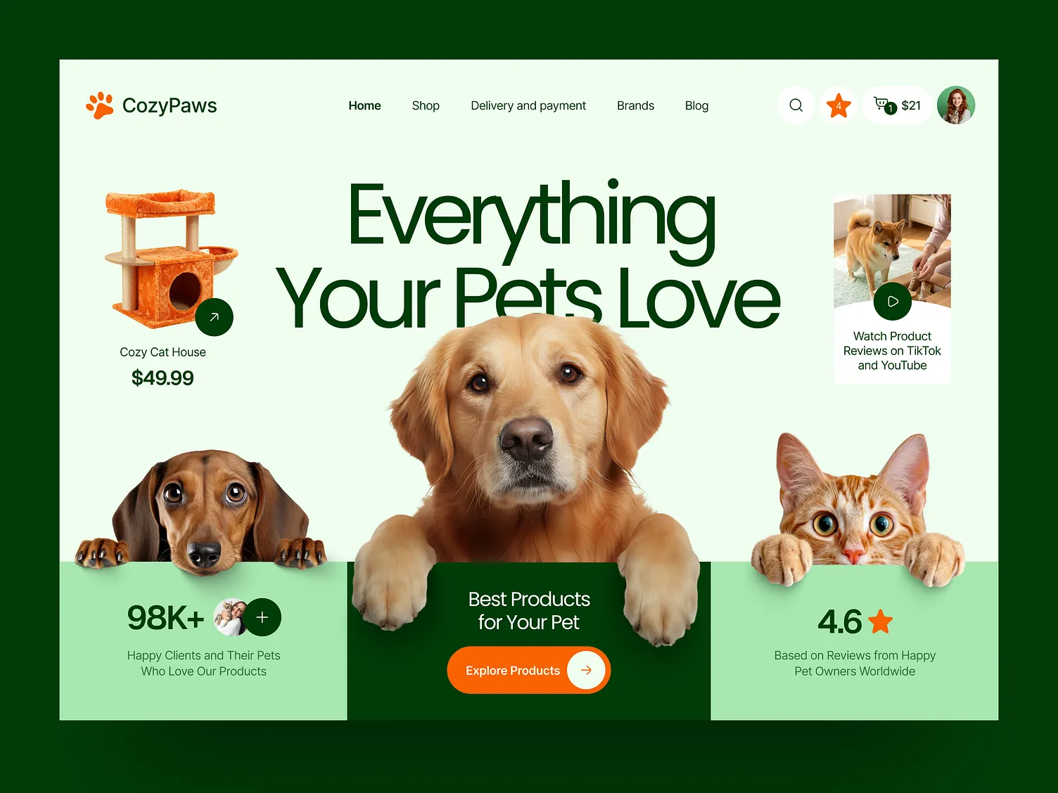 CozyPaws E-Commerce Landing Page