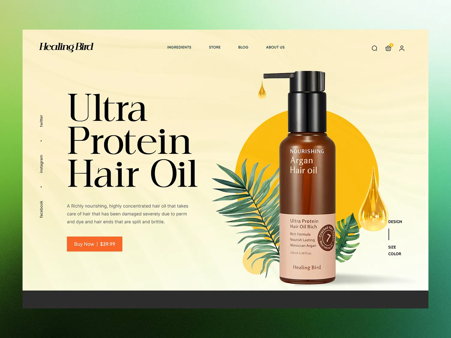 Healing Bird Product Landing Page